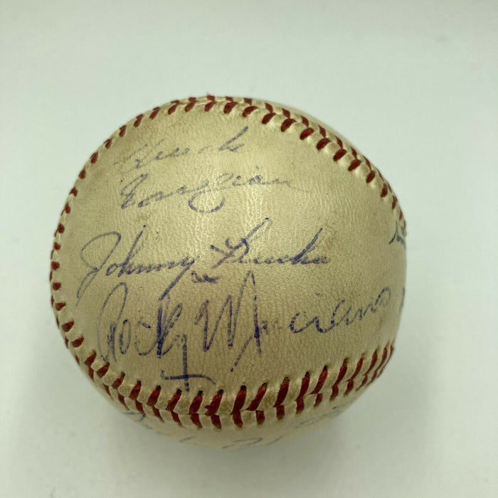 Rocky Marciano Satchel Paige Red Grange Sports Legends Signed Baseball Beckett
