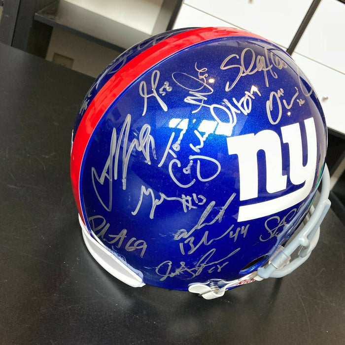 2007 New York Giants Super Bowl Champs Team Signed Full Size Helmet Steiner COA