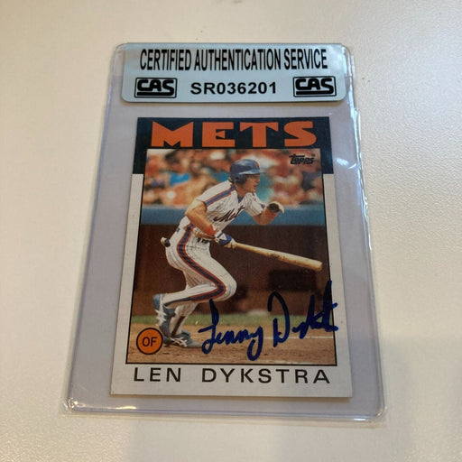 1986 Topps Lenny Dykstra Signed Baseball Card CAS Certified Auto