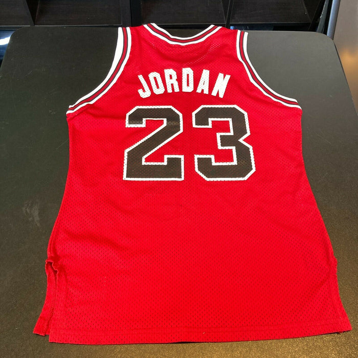 Michael Jordan Signed 1980's Sand Knit Chicago Bulls Game Model Jersey Beckett