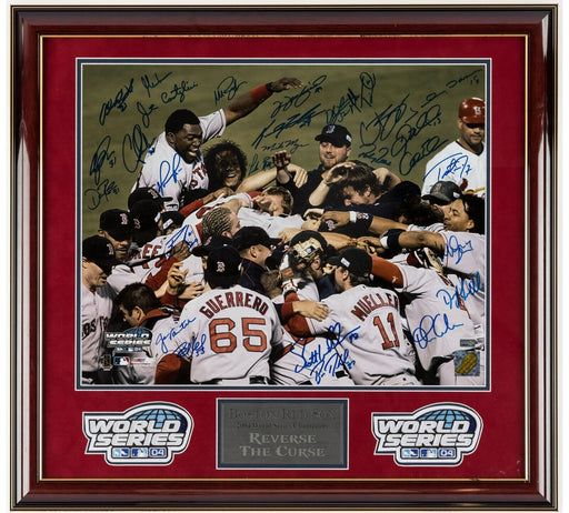2004 Boston Red Sox World Series Champs Team Signed Large 16x20 Photo JSA COA