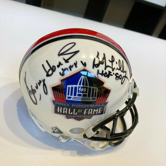 Lamar Hunt, Jackie Slater, Bob Lilly, Kenny Houston Signed HOF Mini Helmet JSA