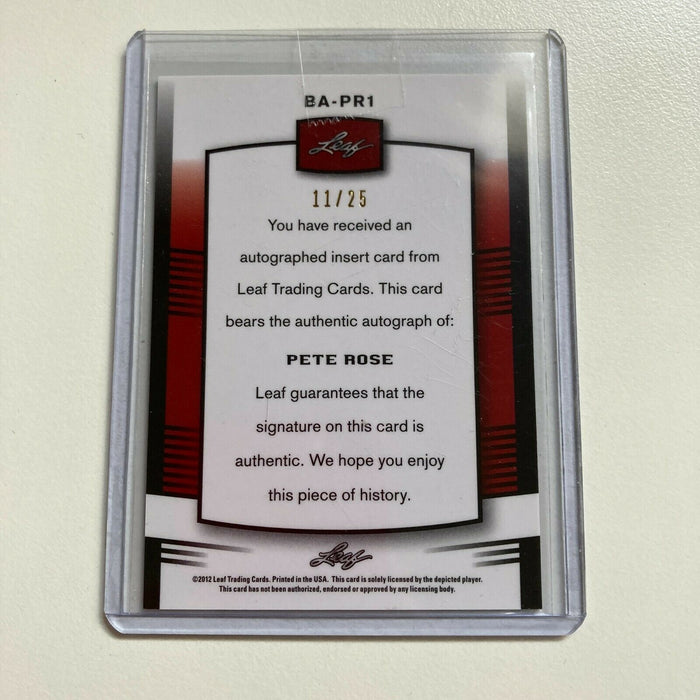 2012 Leaf Pete Rose #11/25 Auto Signed Autographed Baseball Card