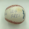 Ernie Banks 1958 MVP 47 Home Runs 129 RBI Signed Inscribed Baseball JSA COA