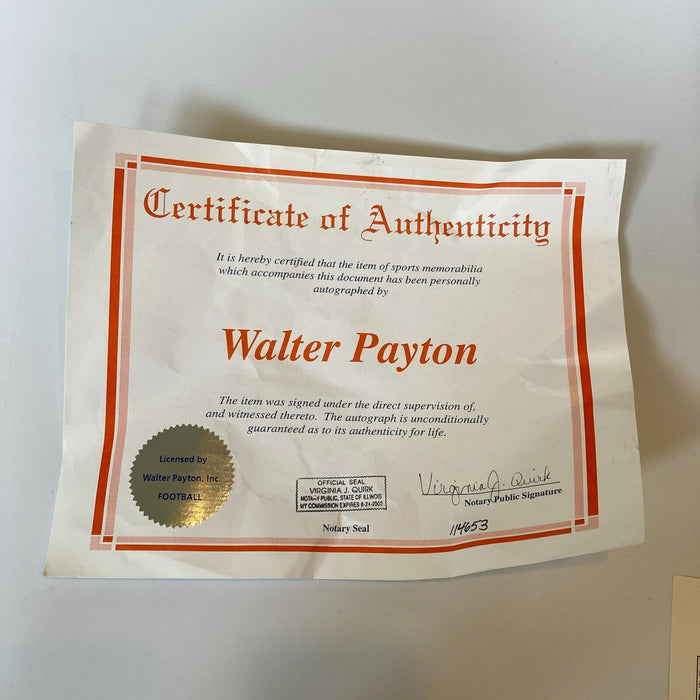 Beautiful Walter Payton "#34 " Signed Wilson NFL Game Football With JSA COA