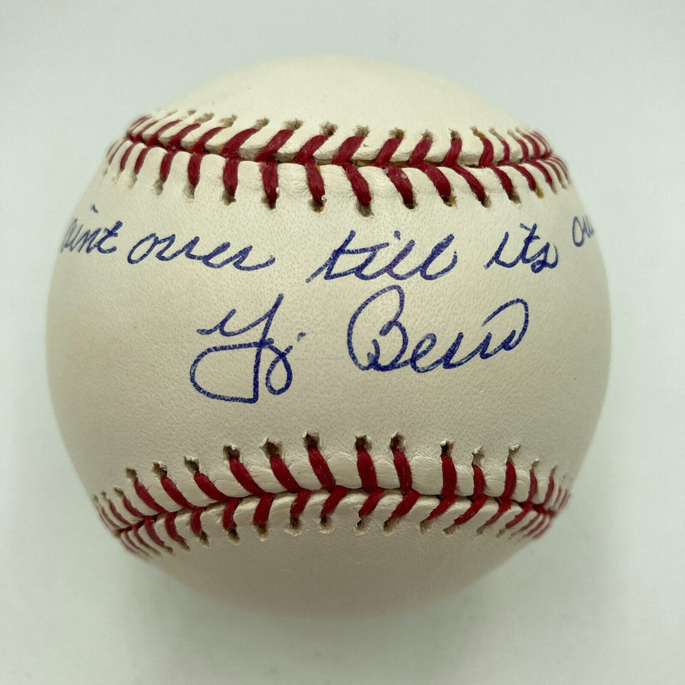 Mint Yogi Berra "It Ain't Over Till It's Over" Signed MLB Baseball JSA COA