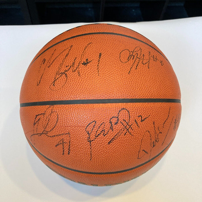 2004-05 Detroit Pistons NBA Champs Team Signed NBA Game Issued Basketball JSA