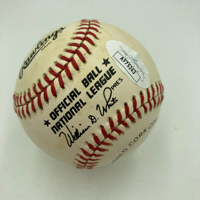 Eddie Mathews 512 Home Runs Signed Official National League Baseball JSA COA