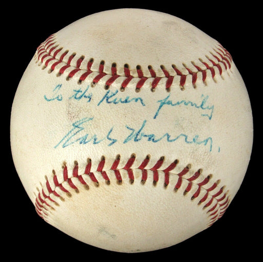 Supreme Court Chief Justice Earl Warren Single Signed 1960's Baseball JSA COA
