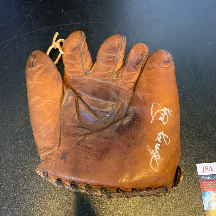 Lonny Frey Signed 1930's Game Model Glove With Handwritten Letter JSA COA