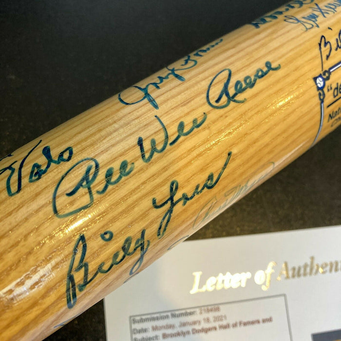 Brooklyn Dodgers Legends Signed Bat Duke Snider Pee Wee Reese Don Drysdale JSA