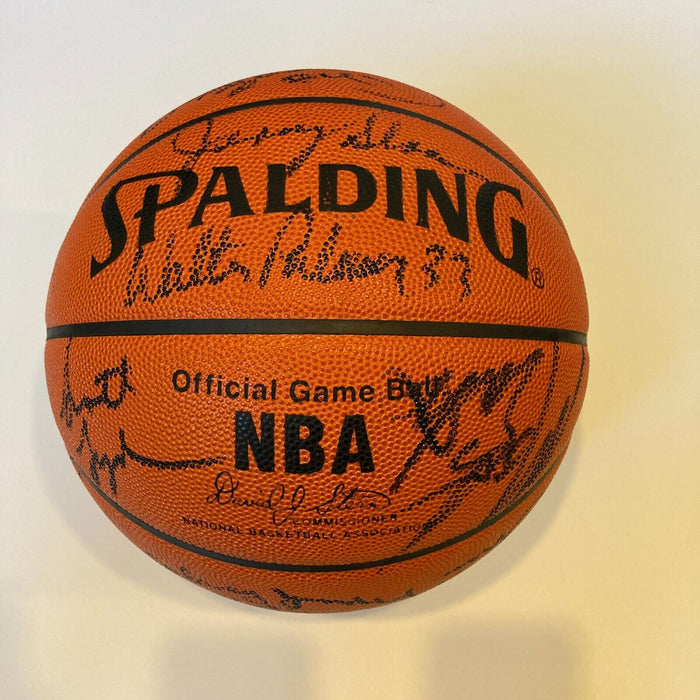 1990-91 Utah Jazz Team Signed NBA Game Basketball Karl Malone Stockton JSA COA