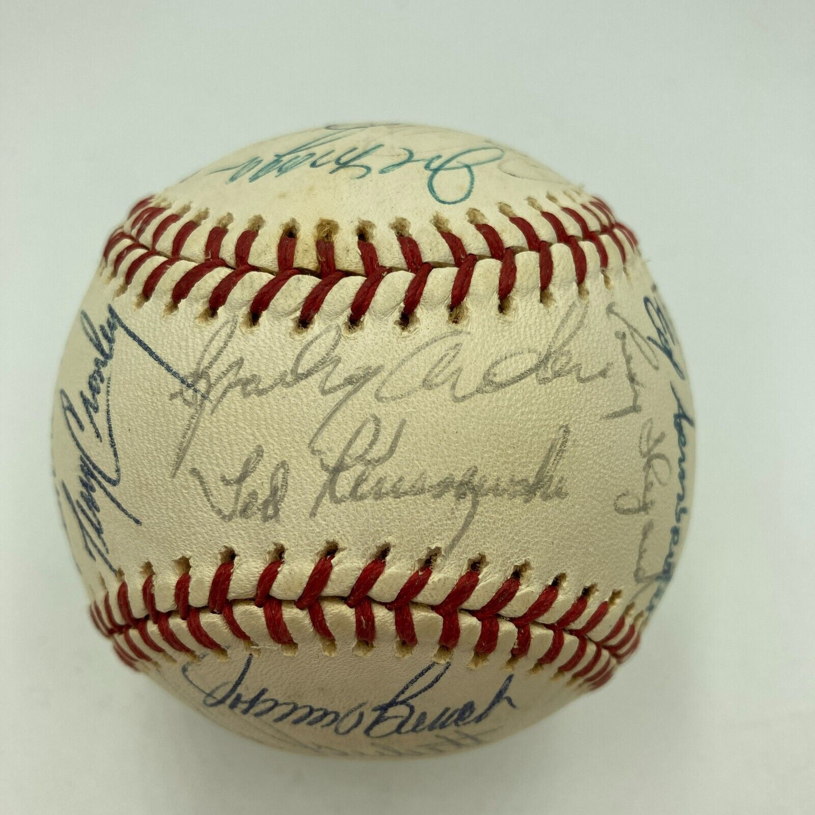 1975 World Series Champion Cincinnati Reds Team Signed Autographed Official  Spalding NL Baseball With 28 Signatures Including Johnny Bench (No