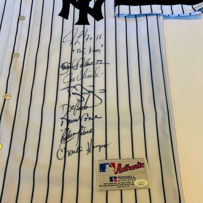 1996 NY Yankees Team Signed Authentic Derek Jeter World Series Jersey JSA COA
