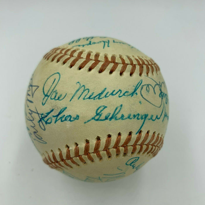 Satchel Paige Harry Hooper Rube Marquard 1971 HOF  Induction Signed Baseball JSA