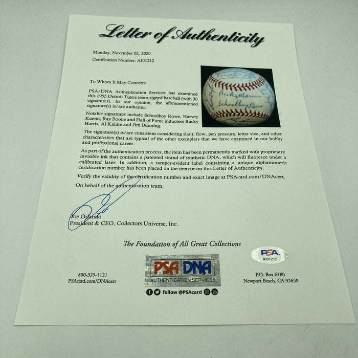 The Finest 1955 Detroit Tigers Team Signed American League Baseball PSA DNA COA
