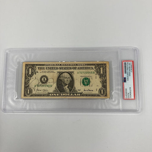 Joe Montana Signed $1 Dollar Bill PSA DNA Auto
