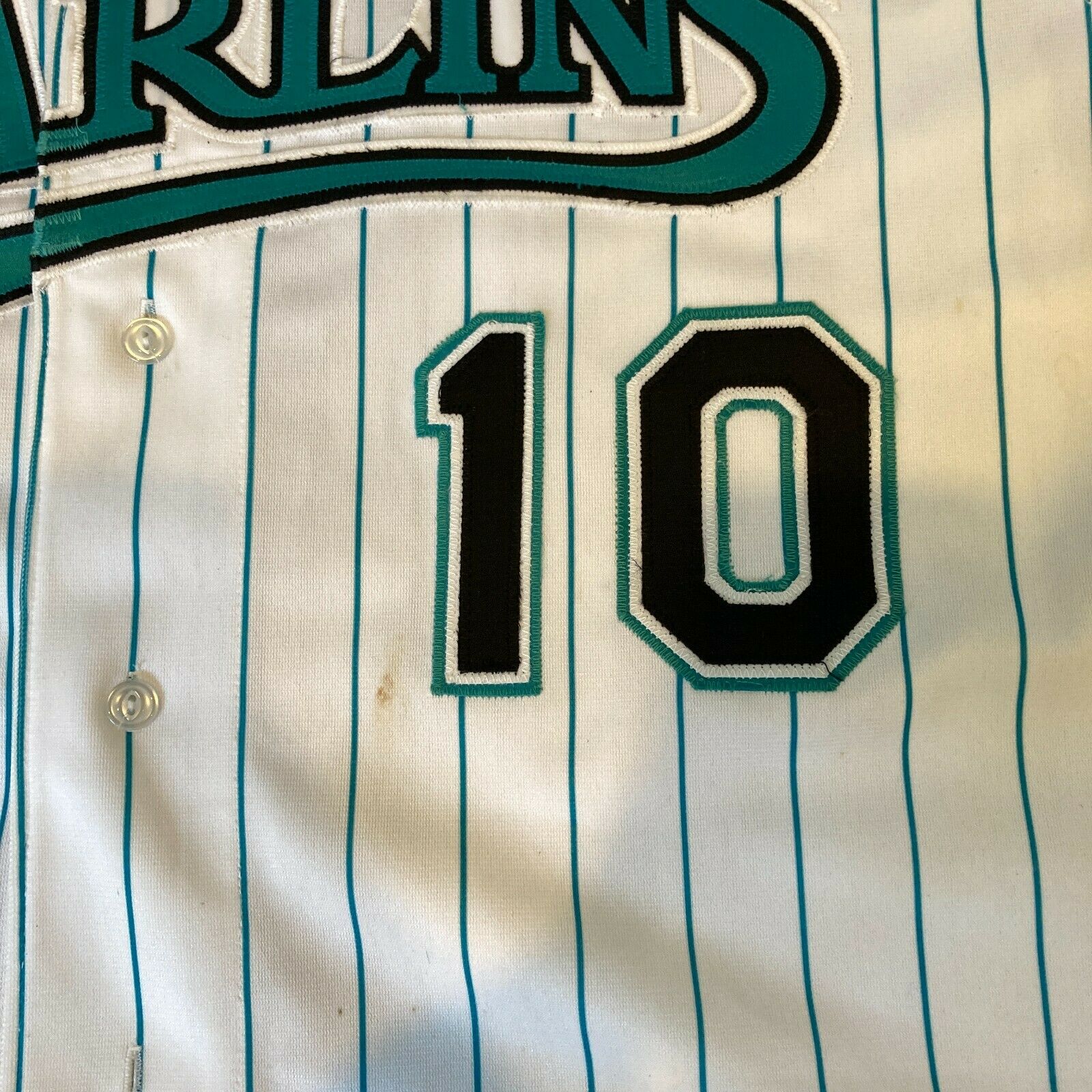 Gary Sheffield Twice Signed Authentic Florida Marlins Game Model Jerse —  Showpieces Sports