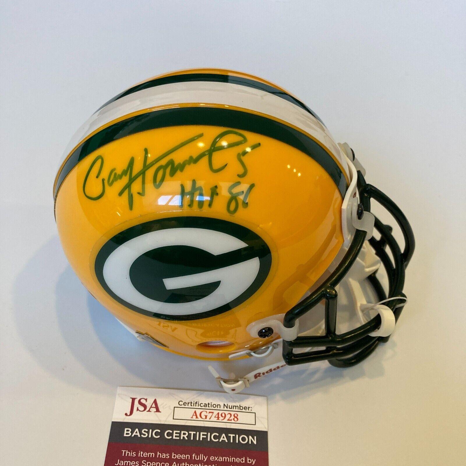 Paul Hornung Autographed/Signed Green Bay Packers Mini Helmet HOF JSA 20086