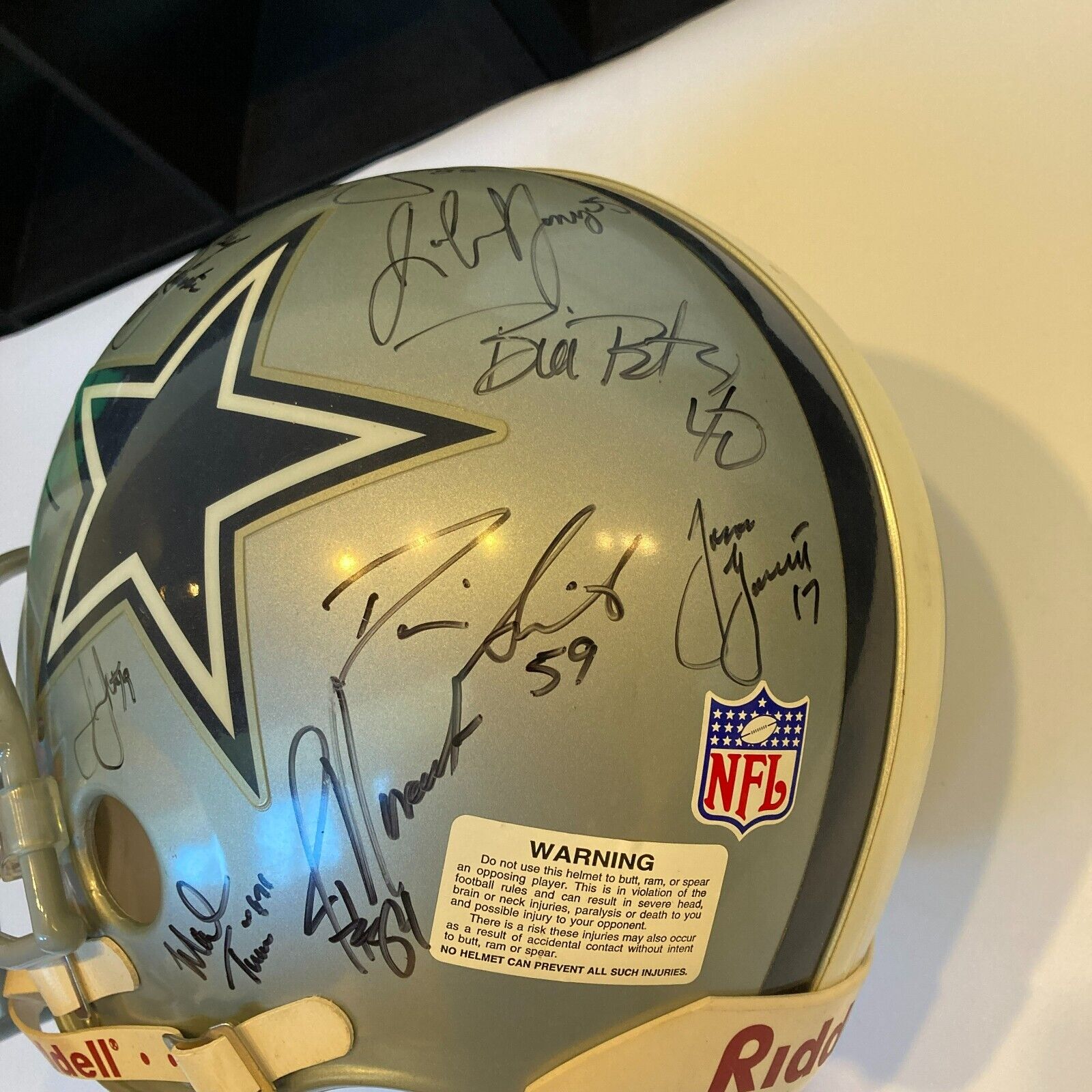 1995 Dallas Cowboys Super Bowl Champs Team Signed Authentic Helmet Bec —  Showpieces Sports