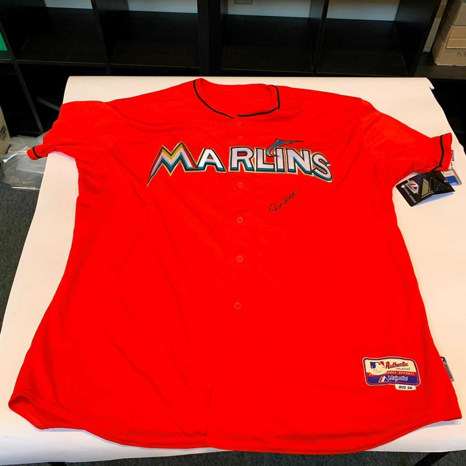 Game Issued (used?) Signed Majestic Marlins Giancarlo Stanton Jersey Size  50 JSA