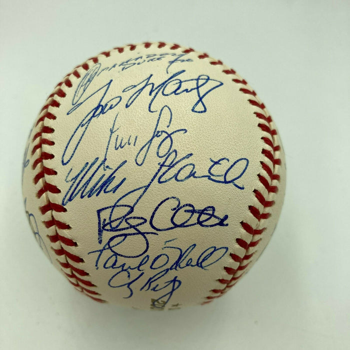 2001 New York Yankees Team Signed W.S. Baseball Derek Jeter Rivera Steiner COA