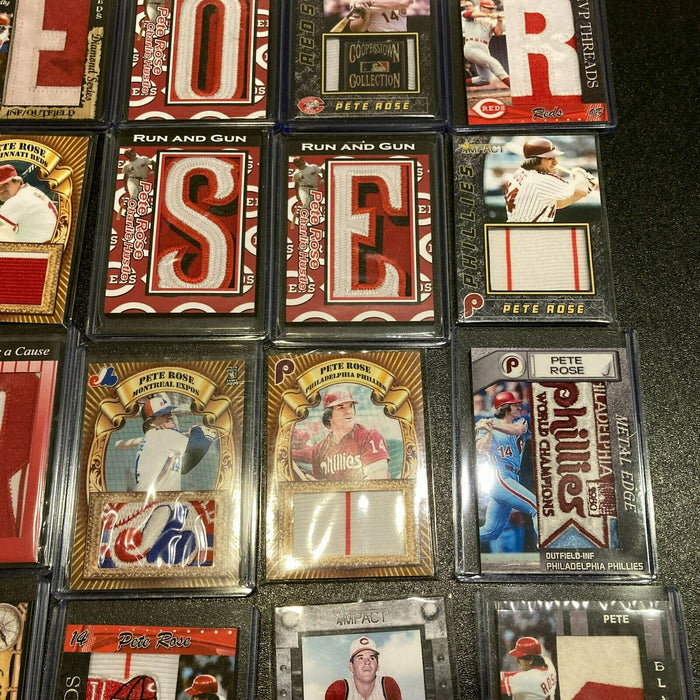 Huge Lot Of (43) Pete Rose Jersey & Patch Baseball Cards