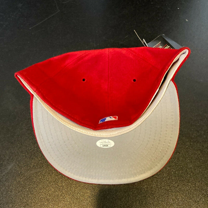Pete Rose #14 Signed Authentic Cincinnati Reds Game Model Hat With JSA COA