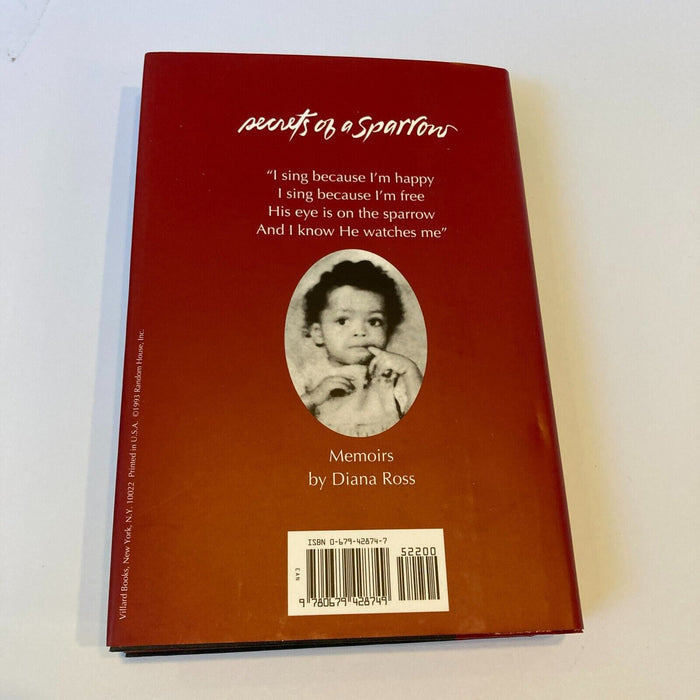 Diana Ross Signed Autographed Secrets Of A Sparrow Book JSA COA
