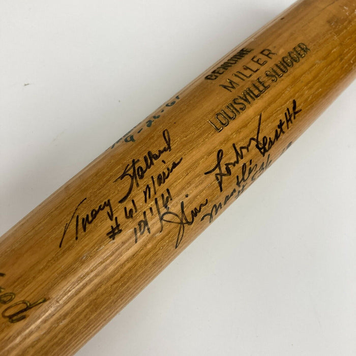 Mickey Mantle & Roger Maris Historic Home Run Pitchers Multi Signed Bat JSA COA