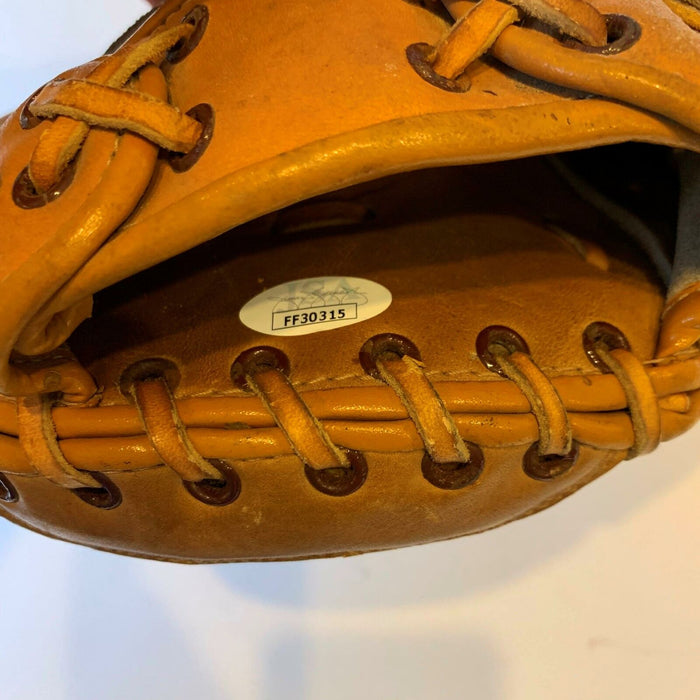 1950's Yogi Berra Signed Spalding Game Model Baseball Glove Catcher's Mitt JSA