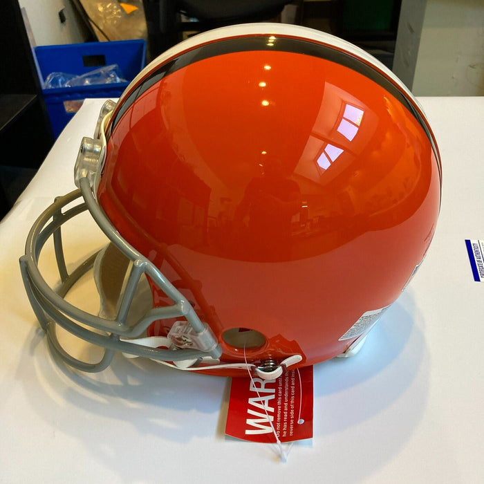Jim Brown Hall Of Fame 1971 Signed Cleveland Browns Authentic Helmet PSA DNA
