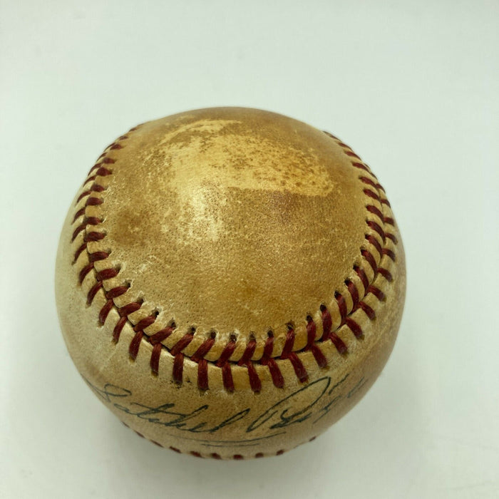 Satchel Paige Single Signed Vintage Official National League Baseball JSA COA
