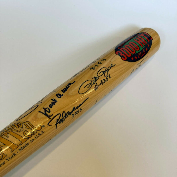 Mint 3,000 Hit Club Signed Bat (15) With Inscriptions Willie Mays Hank Aaron JSA