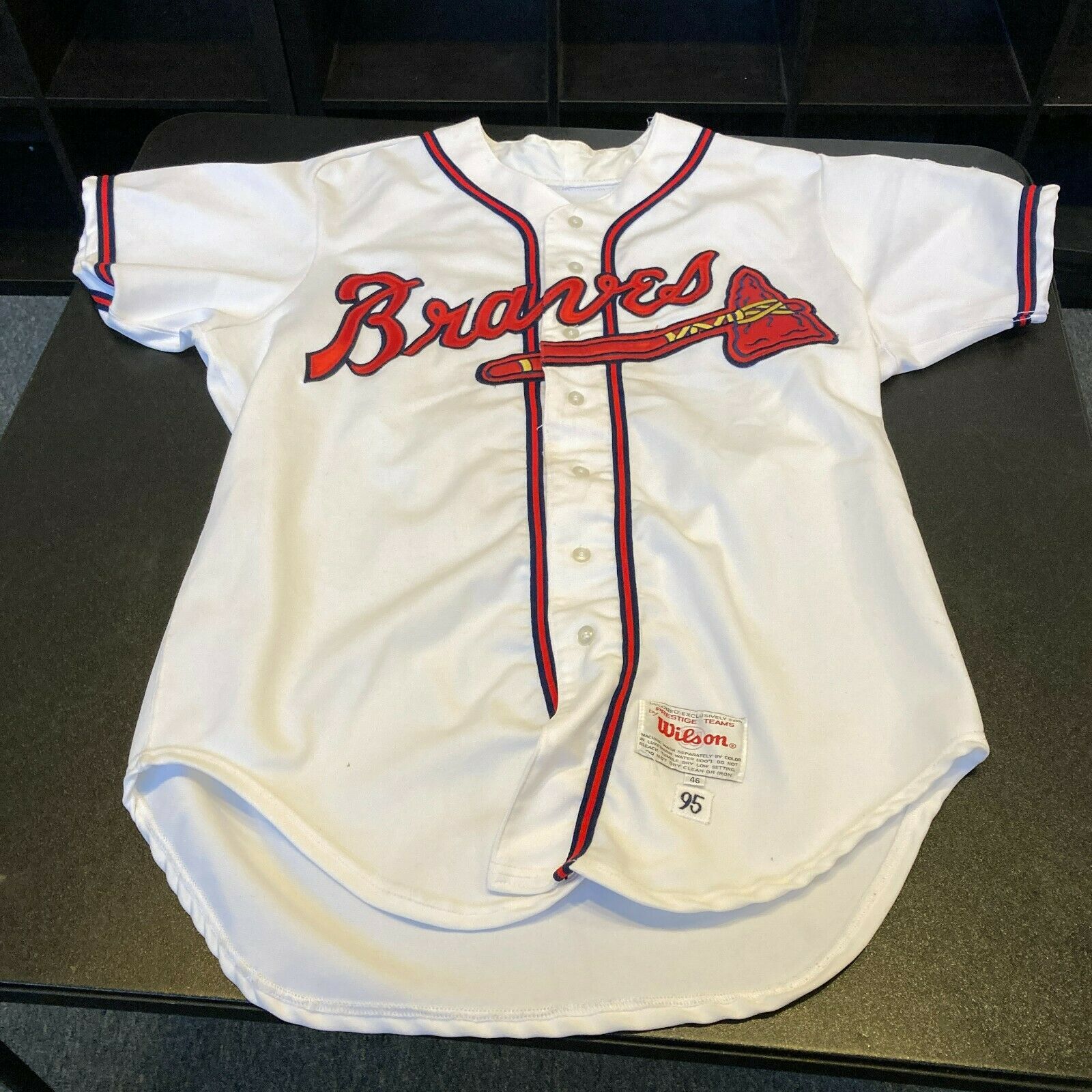 Marquis Grissom Atlanta Braves Game Used Worn Jersey 1995 Signed Excellent  Use