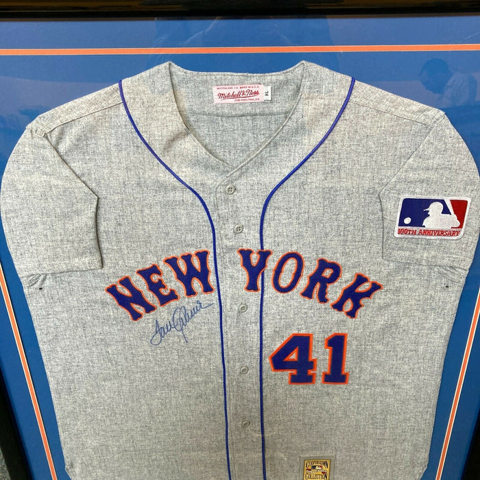 Beautiful Tom Seaver Signed New York Mets Mitchell & Ness Jersey Frame —  Showpieces Sports