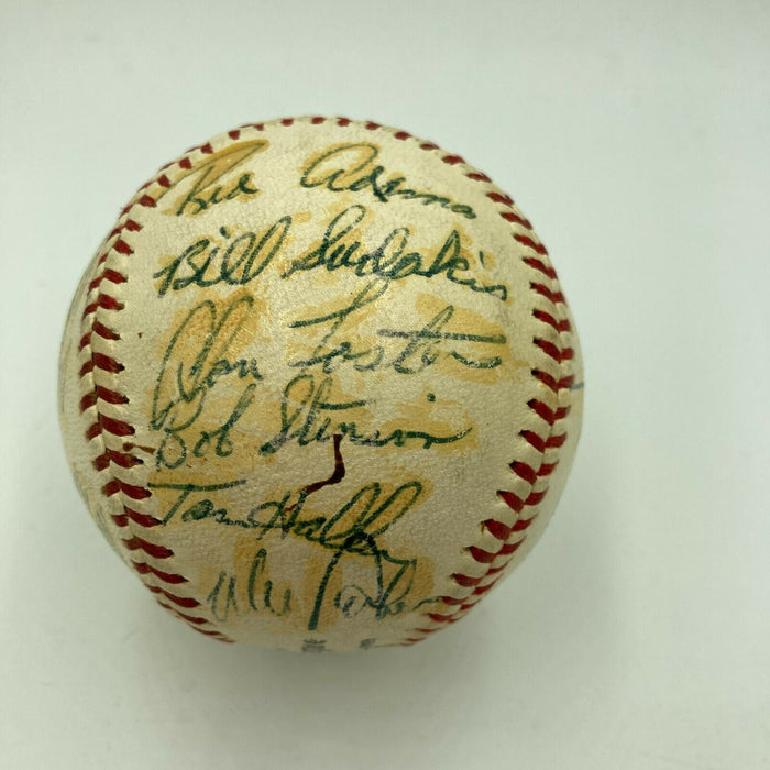 Vin Scully 1969 Los Angeles Dodgers Team Signed National League Baseball JSA COA