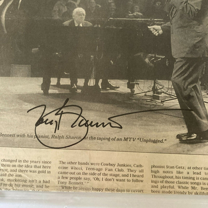 Tony Bennett Signed Autographed Newspaper Photo With JSA COA