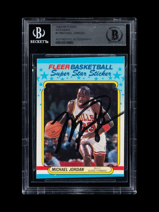 1988-89 Fleer Michael Jordan #7 Early Career Signed Basketball Card Auto BGS