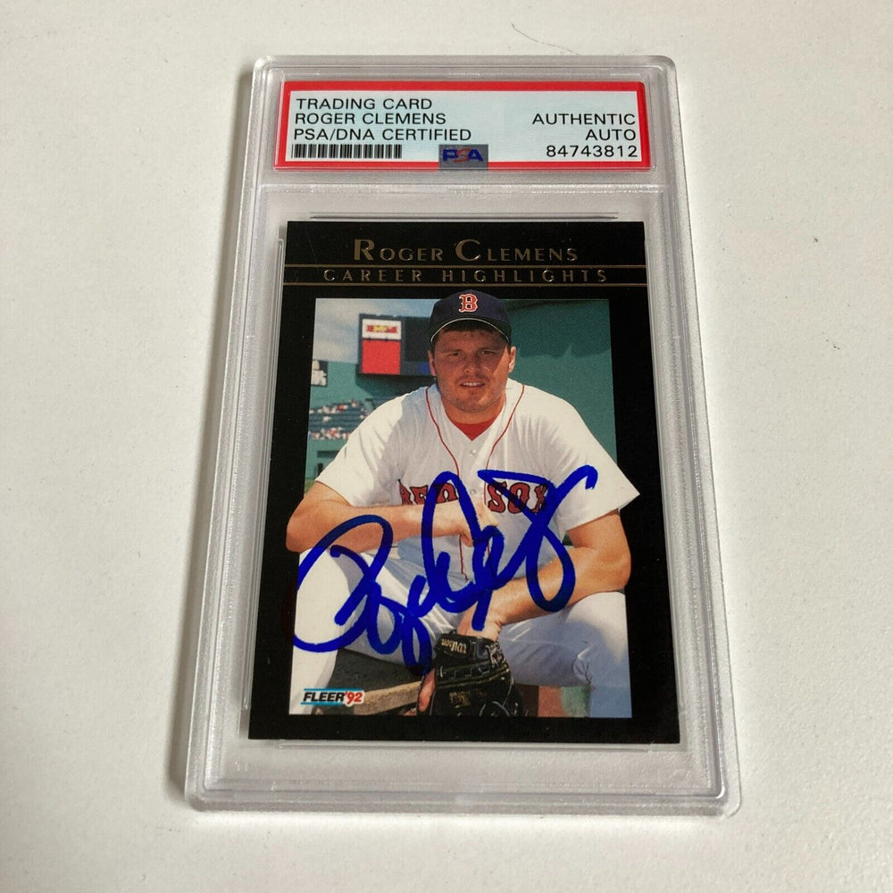 1992 Fleer Roger Clemens Signed Autographed Baseball Card PSA DNA — Showpieces Sports