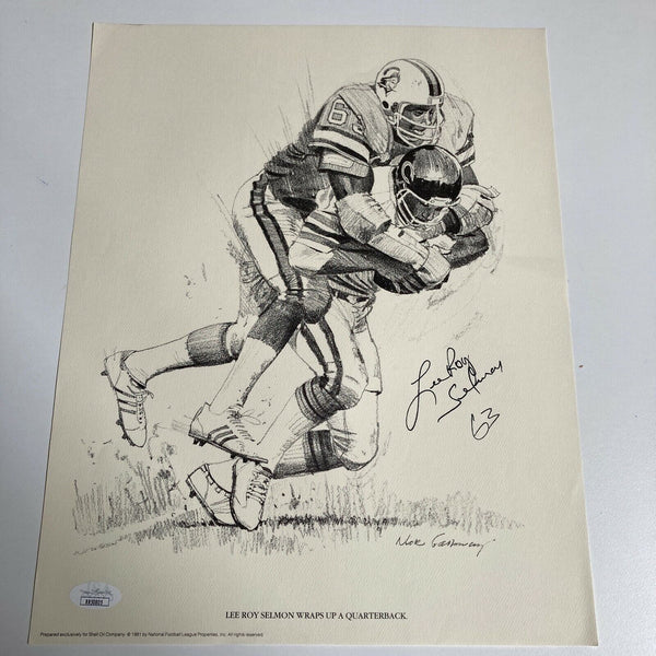 Lee Roy Selmon Signed 1981 Shell Oil Art Print Tampa Bay Bucs 10.75x13.5 JSA COA