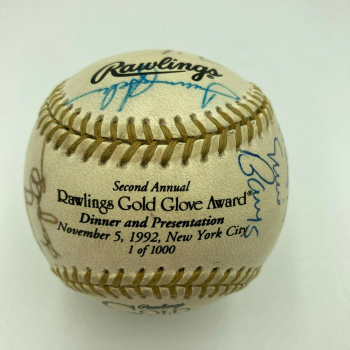 Gold Glove Winners Signed Baseball Johnny Bench Ernie Banks Gary Carter JSA COA