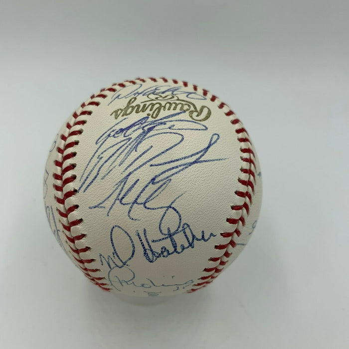 2002 Anaheim Angels World Series Champs Team Signed W.S. Baseball With JSA COA