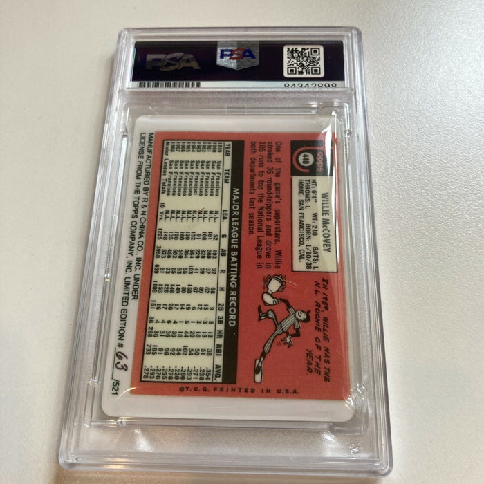 1969 Topps Willie Mccovey MVP Signed Porcelain Baseball Card PSA DNA