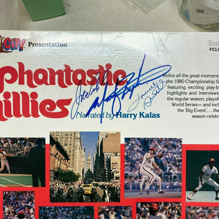 1980 Philadelphia Phillies World Series Champs Multi Signed LP Record Album