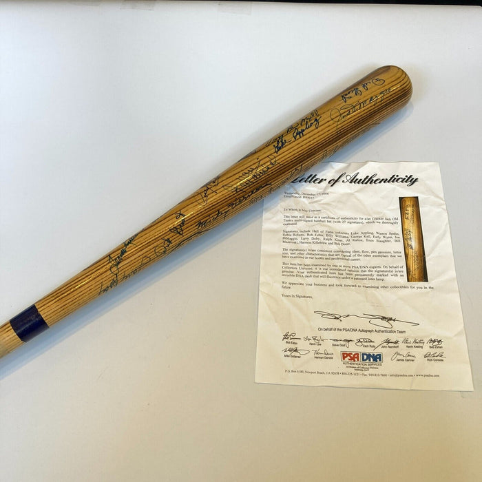 Joe Dimaggio Hall Of Fame Legends Signed Baseball Bat 27 Sigs PSA DNA COA