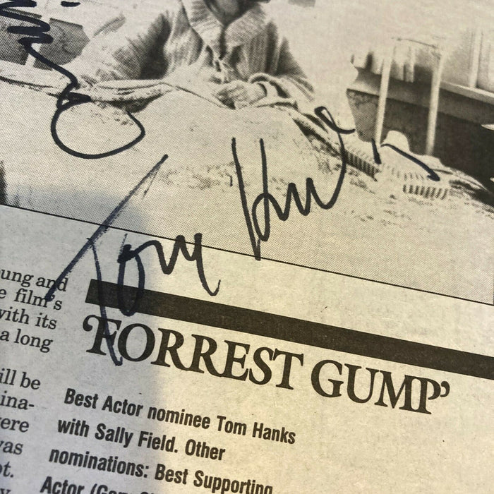 Tom Hanks & Gary Sinise Signed Autographed Forrest Gump Newspaper Photo JSA COA