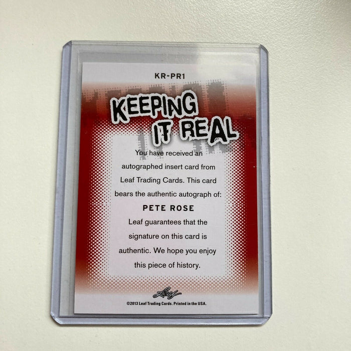 Leaf Keeping It Real Pete Rose Auto Signed Autographed Baseball Card
