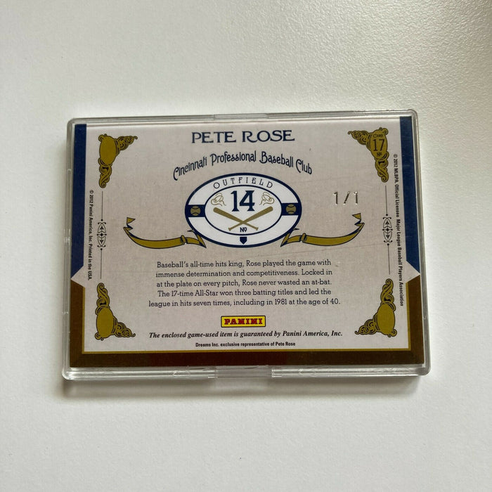 2011 Playoff Prime Cuts #1/1 Pete Rose Game Used Jersey Patch Card One Of One