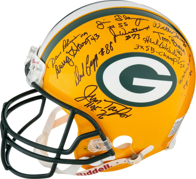 1966 & 1967 Green Bay Packers Super Bowl I & II Champs Team Signed Helmet PSA